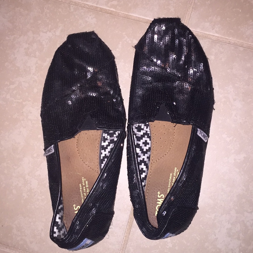 Black Sequin Toms